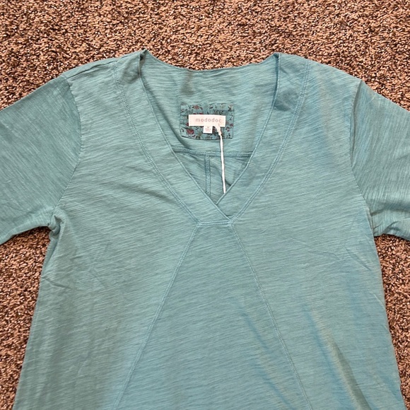 Teal V-Neck Women's Top - Picture 3 of 5